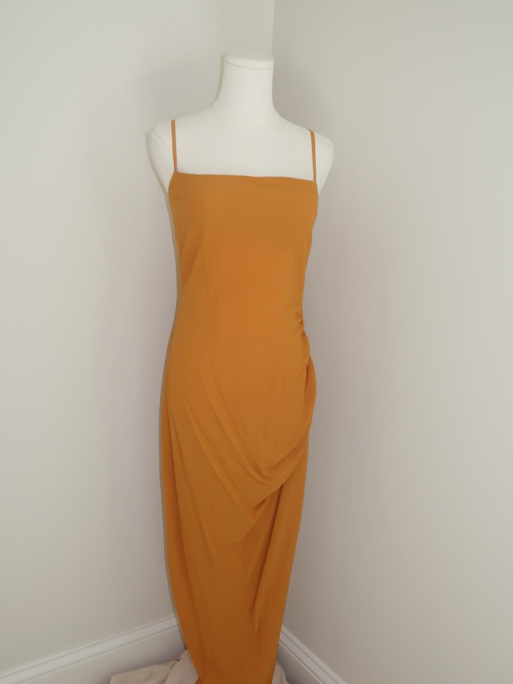 Reformation Spaghetti Strap Maxi Dress in Mustard